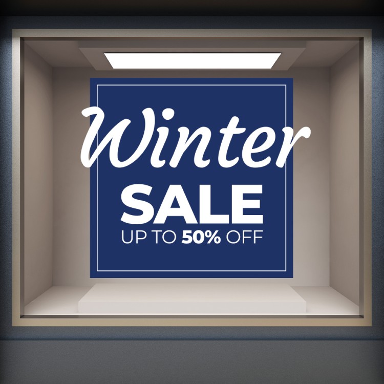 Αυτοκόλλητο Βιτρίνας Winter Sale 50%